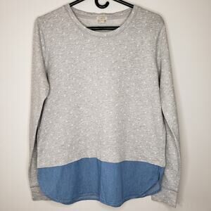 J. Crew Factory Long Sleeve  Mixed Media Tunic Top Small